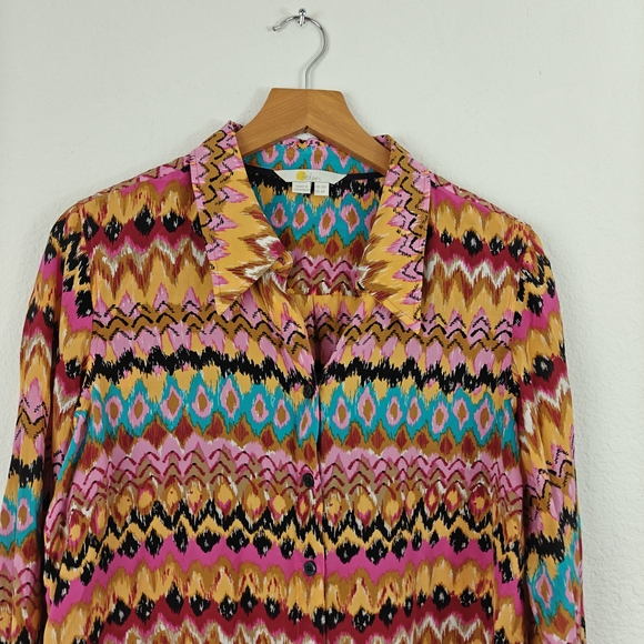 Boden Pink and Yellow Patterned Button Down Shirt - Picture 6 of 15